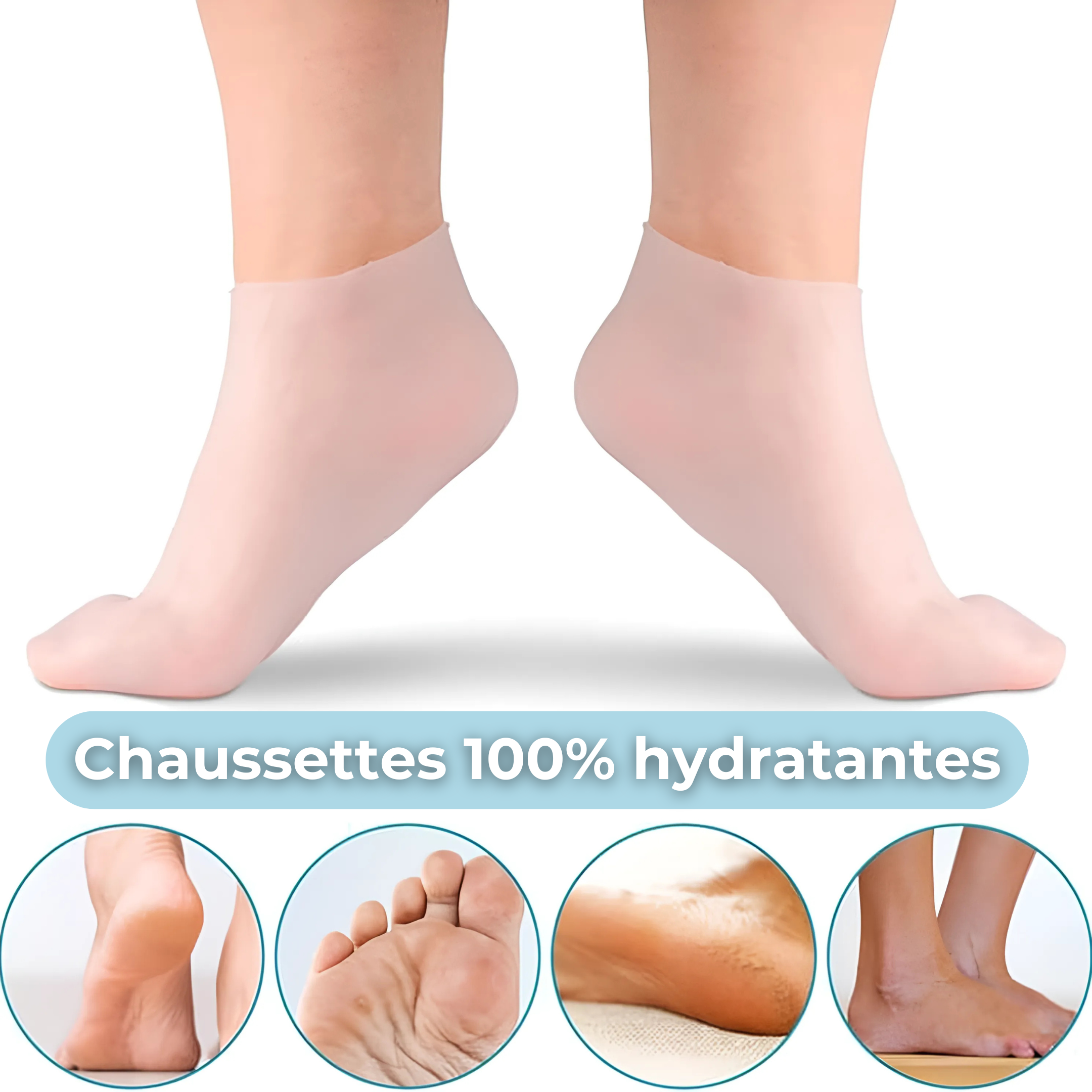 Chaussettes Hydratantes en Silicone - HydroZen